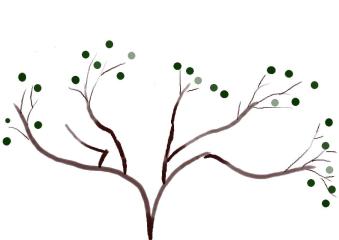 放置した梅の木の剪定図解