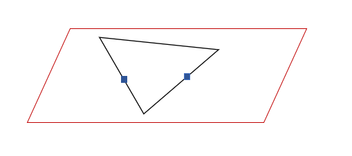 平面と三角形の交点